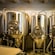 Four steel fermentation tanks at Hombursund Brewery